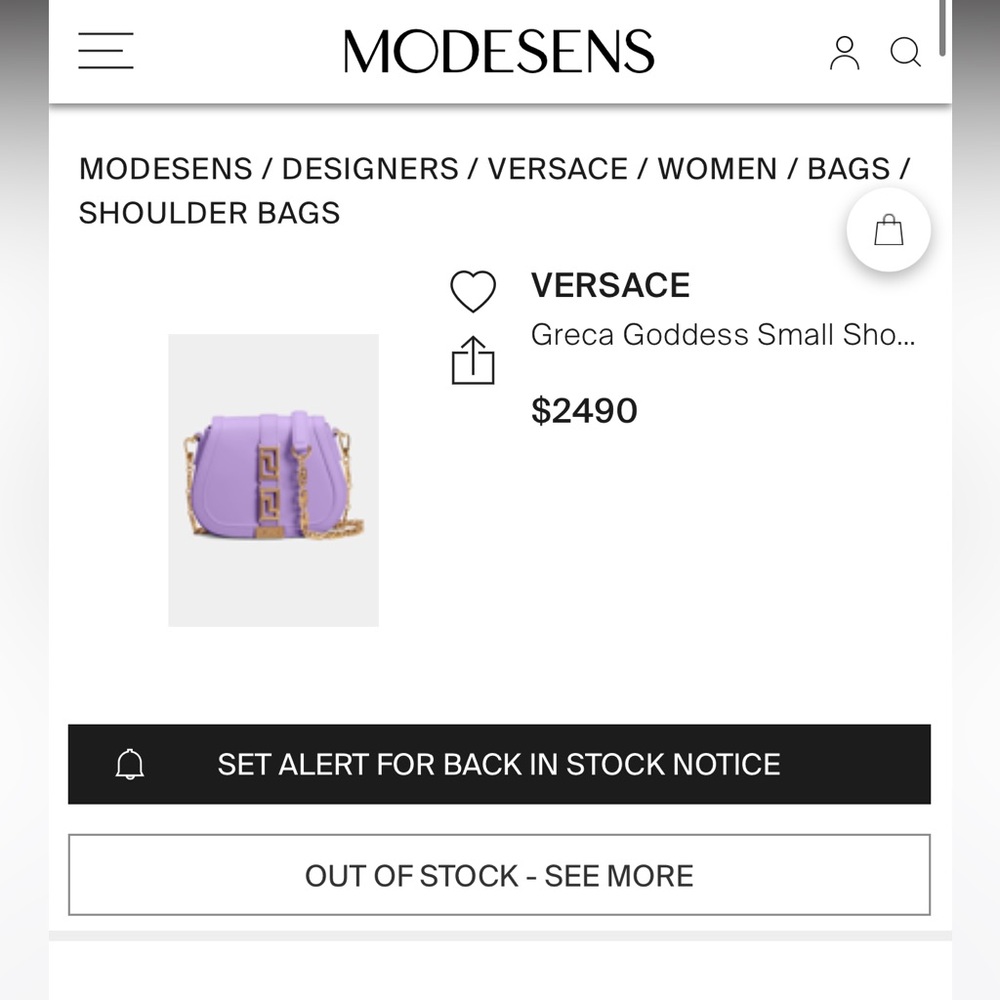 🌟SOLD🌟 NWT Versace Greca Goddess Baby Violet Small Bag - Picture 6 of 6